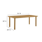 Modway Parkland 7-Piece Rectangular Outdoor Patio Rattan and Aluminum Dining Table and Chairs Set