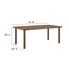 Modway Parkland 76" Outdoor Patio Aluminum Dining Table