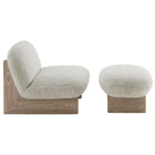 Modway Loyal Boucle Fabric Accent Chair and Ottoman Set