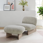 Modway Loyal Boucle Fabric Accent Chair and Ottoman Set