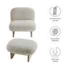 Modway Loyal Boucle Fabric Accent Chair and Ottoman Set