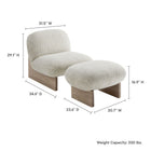 Modway Loyal Boucle Fabric Accent Chair and Ottoman Set