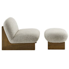 Modway Loyal Boucle Fabric Accent Chair and Ottoman Set