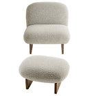 Modway Loyal Boucle Fabric Accent Chair and Ottoman Set