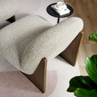 Modway Loyal Boucle Fabric Accent Chair and Ottoman Set