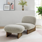 Modway Loyal Boucle Fabric Accent Chair and Ottoman Set