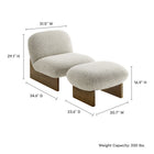 Modway Loyal Boucle Fabric Accent Chair and Ottoman Set