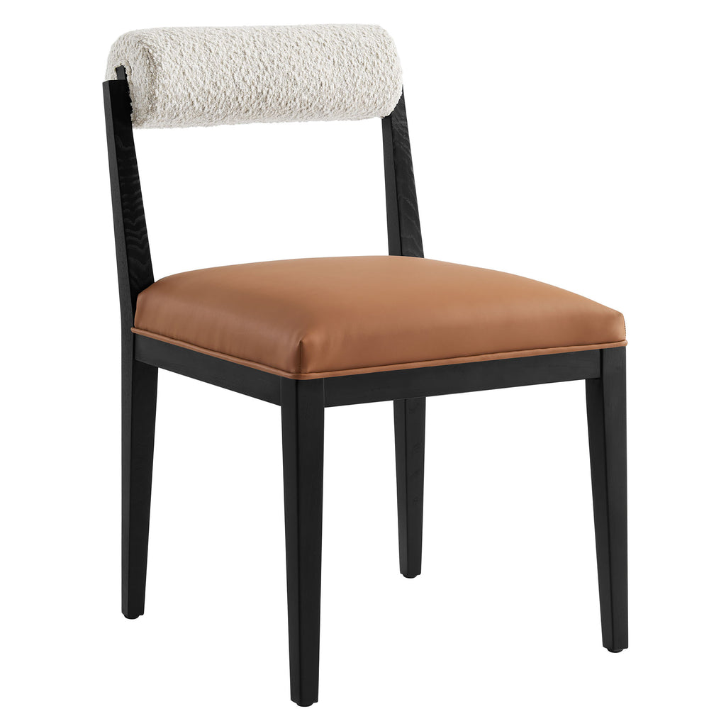 Modway Kai Boucle and Vegan Leather Dining Chair  