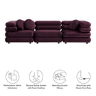 Modway Jubilee 3-Piece Modular Performance Velvet Sectional Sofa