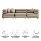 Modway Jubilee 3-Piece Modular Performance Velvet Sectional Sofa