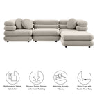 Modway Jubilee 4-Piece Modular Performance Velvet Sectional Sofa