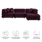 Modway Jubilee 4-Piece Modular Performance Velvet Sectional Sofa