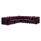 Modway Jubilee 5-Piece Modular Performance Velvet Sectional Sofa