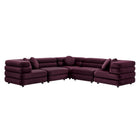 Modway Jubilee 5-Piece Modular Performance Velvet Sectional Sofa