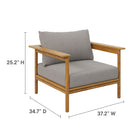 Modway Wren 4-Piece Outdoor Patio Teak Wood Furniture Set