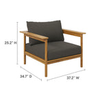 Modway Wren 4-Piece Outdoor Patio Teak Wood Furniture Set
