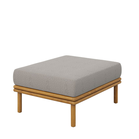 Modway Wren 2-Piece Outdoor Patio Teak Wood Sofa and Ottoman Set  