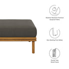 Modway Wren Outdoor Patio Teak Wood Ottoman