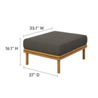 Modway Wren 2-Piece Outdoor Patio Teak Wood Sofa and Ottoman Set