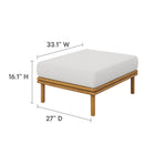 Modway Wren 2-Piece Outdoor Patio Teak Wood Sofa and Ottoman Set
