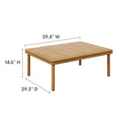 Modway Wren Outdoor Patio Teak Wood Coffee Table
