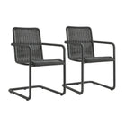 Modway Abacus 7-Piece Rectangular Outdoor Patio Aluminum Dining Table Set with Rattan Armchairs