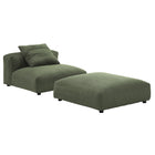 Modway Solace Modular Corduroy Upholstered Armless Chair and Ottoman Set  