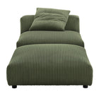 Modway Solace Modular Corduroy Upholstered Armless Chair and Ottoman Set