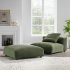 Modway Solace Modular Corduroy Upholstered Armless Chair and Ottoman Set