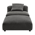 Modway Solace Modular Upholstered Fabric Armless Chair and Ottoman Set