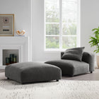 Modway Solace Modular Upholstered Fabric Armless Chair and Ottoman Set