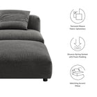 Modway Solace Modular Upholstered Fabric Armless Chair and Ottoman Set