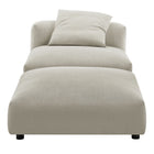 Modway Solace Modular Upholstered Fabric Armless Chair and Ottoman Set