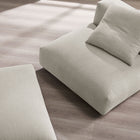 Modway Solace Modular Upholstered Fabric Armless Chair and Ottoman Set