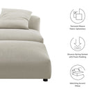 Modway Solace Modular Upholstered Fabric Armless Chair and Ottoman Set