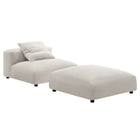Modway Solace Modular Upholstered Fabric Armless Chair and Ottoman Set  