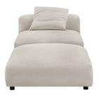 Modway Solace Modular Upholstered Fabric Armless Chair and Ottoman Set