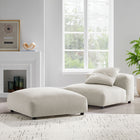Modway Solace Modular Upholstered Fabric Armless Chair and Ottoman Set