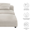 Modway Solace Modular Upholstered Fabric Armless Chair and Ottoman Set