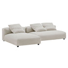 Modway Solace 2-Piece Modular Corduroy Upholstered Sectional Sofa With Chaise