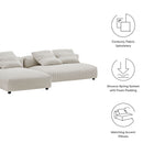 Modway Solace 2-Piece Modular Corduroy Upholstered Sectional Sofa With Chaise