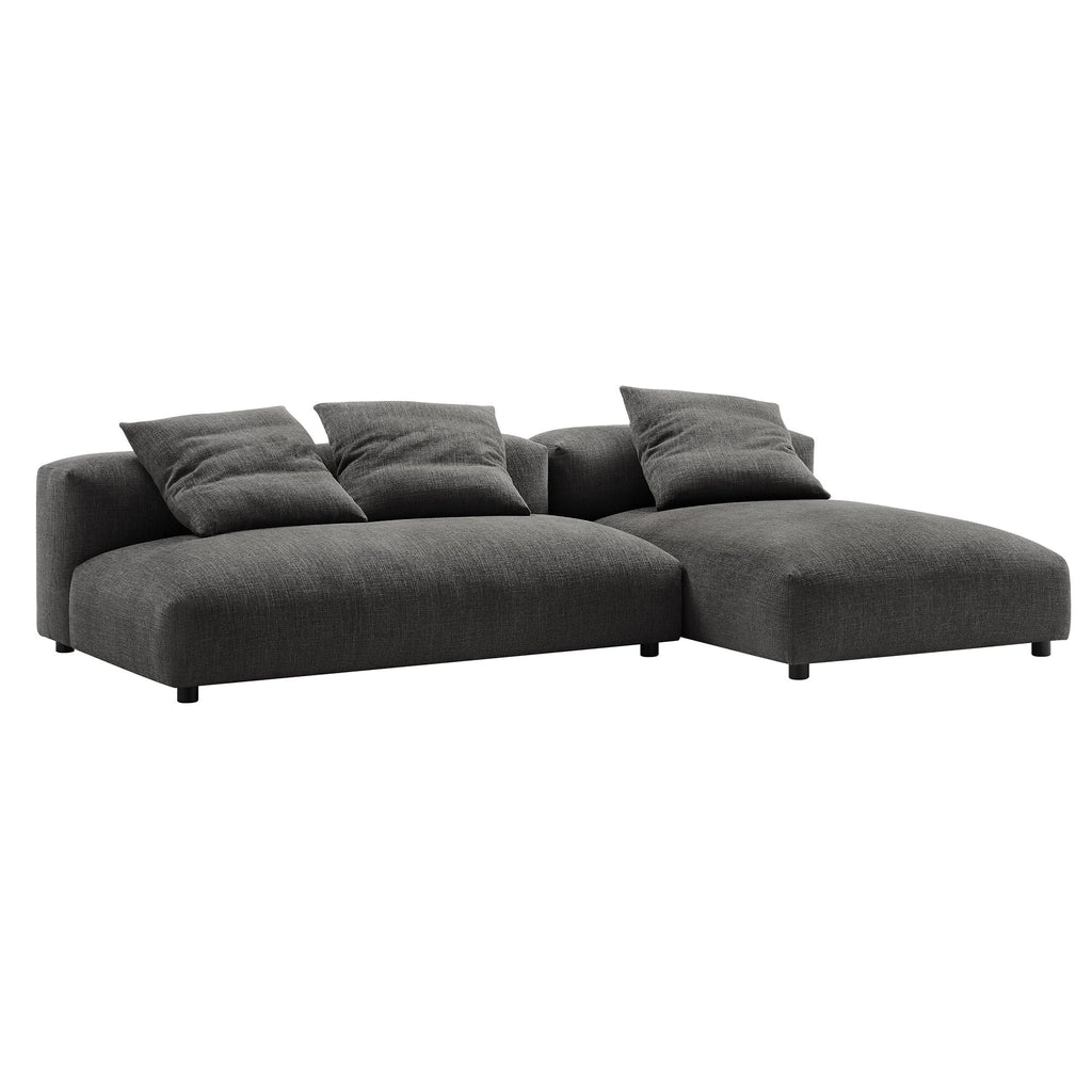 Modway Solace 2-Piece Modular Upholstered Fabric Sectional Sofa With Chaise  