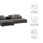 Modway Solace 2-Piece Modular Upholstered Fabric Sectional Sofa With Chaise