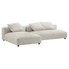 Modway Solace 2-Piece Modular Upholstered Fabric Sectional Sofa With Chaise