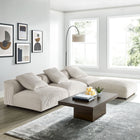 Modway Solace 4-Piece Modular Corduroy Upholstered Sectional Sofa