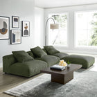 Modway Solace 4-Piece Modular Corduroy Upholstered Sectional Sofa