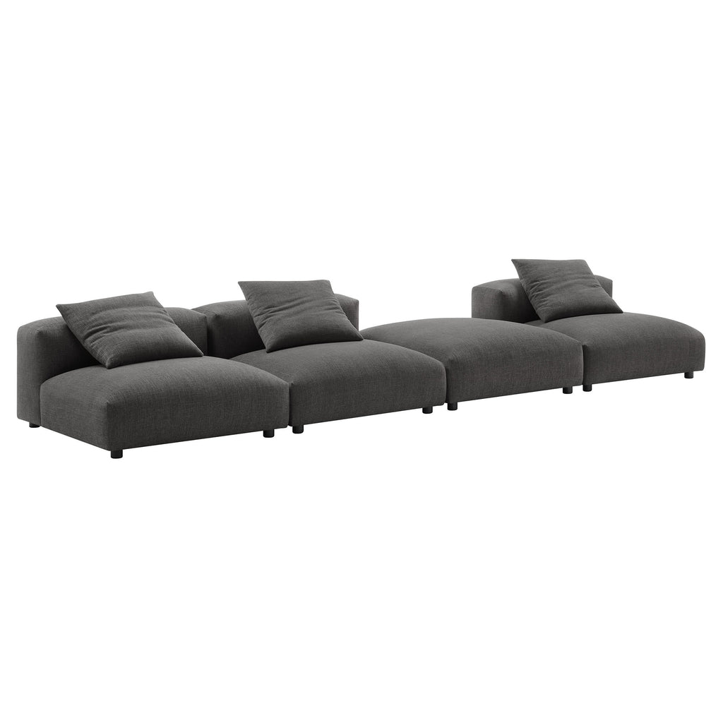 Modway Solace 4-Piece Modular Upholstered Fabric Sectional Sofa  