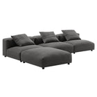 Modway Solace 4-Piece Modular Upholstered Fabric Sectional Sofa