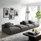 Modway Solace 4-Piece Modular Upholstered Fabric Sectional Sofa