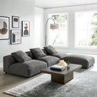 Modway Solace 4-Piece Modular Upholstered Fabric Sectional Sofa